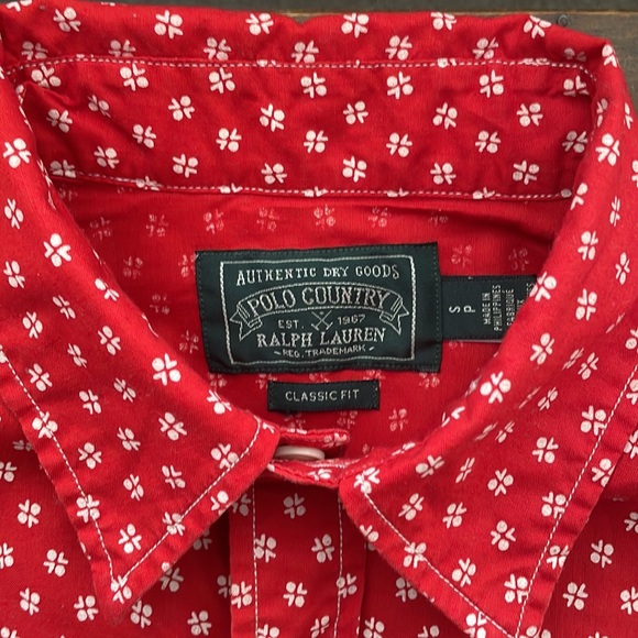 RL Polo Country red print casual western shirt - Picture 2 of 7